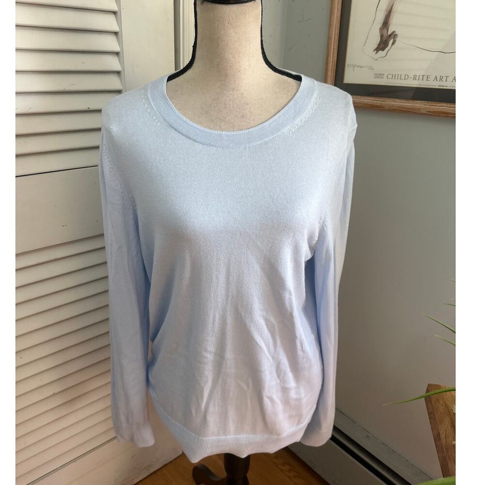 Banana Republic Factory Forever Sweater Womens Large Blue Minimalist Casual Chic